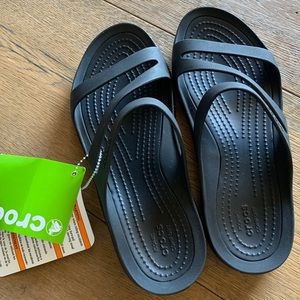 Crocs swiftwater black sandal slides